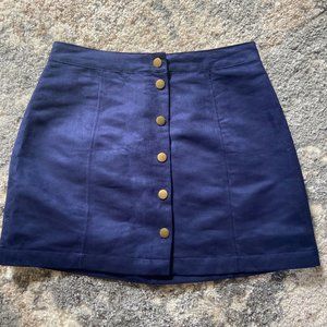 3/$15 Women's Navy Suede Mini Skirt